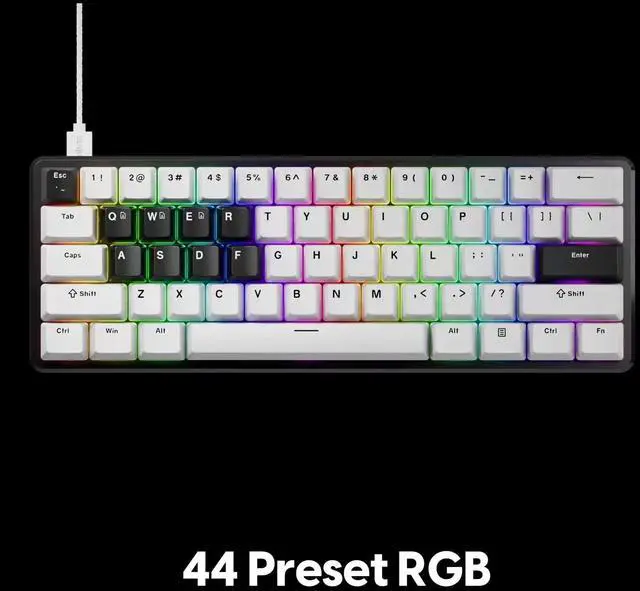 Alt view image 4 of 6 - PCMK3HE Gaming Keyboard, 60%, ANSI, White | Compact 60% Hall Effect gaming keyboard designed for fast response, precise control, and competitive gameplay
