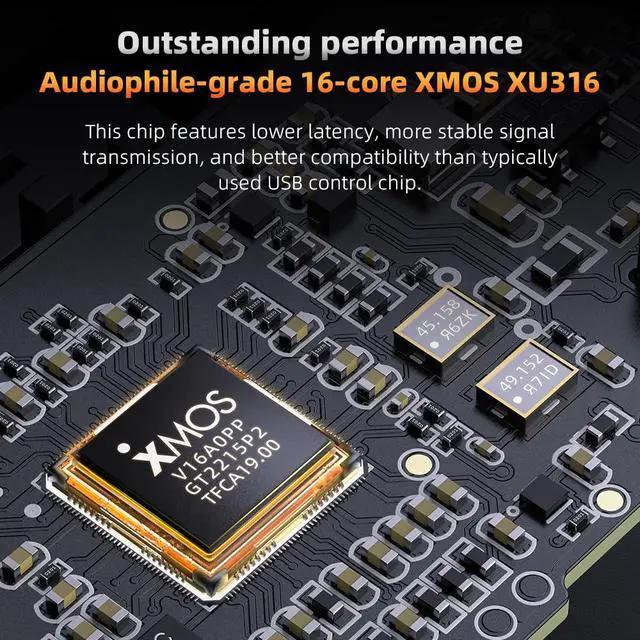 Alt view image 7 of 7 - KA17 Portable USB DAC Audio HiFi Decoder, Dual ES9069Q PCM768 DSD512 3.5/4.4mm Output for Android iOS Mac Win10 (Black)
