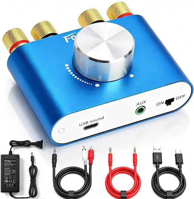 Main image of F900S Mini Bluetooth 5.0 Power Amplifier, 2.0 CH 80Wx2 Stereo Amp | 160W Hi-Fi Digital | Portable Sound Speaker Wireless Receiver | AUX/USB/Bluetooth In | 12V Power Supply | For Home Audio