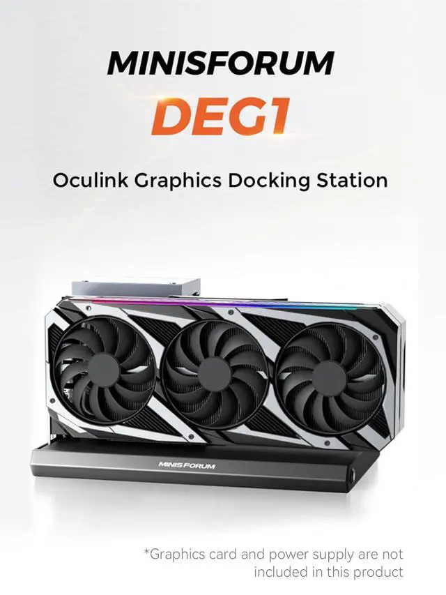 Alt view image 2 of 6 - DEG1 eGPU Dock, External GPU Docking Station for RTX 4090, AMD RX 7900 XTX, eGPU Enclosure Graphics Card Extension Support ATX/SFX Standard Power, Oculink Expansion Graphics Docking Station