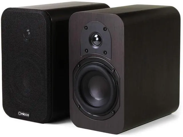Main image of RB42 Reference 2-Way Passive Bookshelf Speakers, Stereo Pair, Walnut | Amplifier Required, Long-Throw 4-Inch Woofers, 0.75-Inch Silk-Dome Tweeter, Desktop, Home Theater, Surround Sound