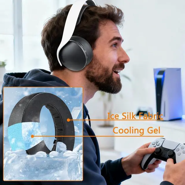 Alt view image 5 of 7 - Cooling Earpads for Sony Pulse 3D PS5 (Not Fit Pulse Elite) - Black