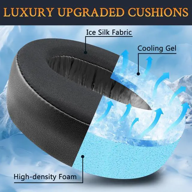 Alt view image 6 of 7 - Cooling Earpads for Sony Pulse 3D PS5 (Not Fit Pulse Elite) - Black