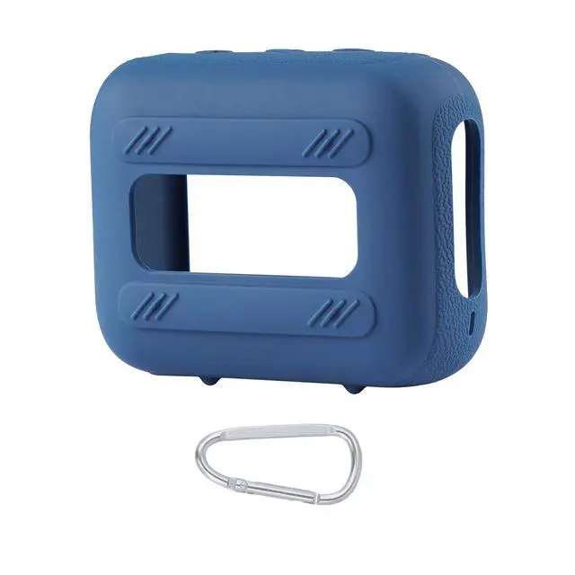 Alt view image 4 of 7 - for JBL Go 4 Waterproof Bluetooth Speaker Silicone Cover, Blue | Snug Fit, Portable Carabiner Clip, Shock Absorption, Drop Protection, Travel Lightweight Design, Protective Skin Case