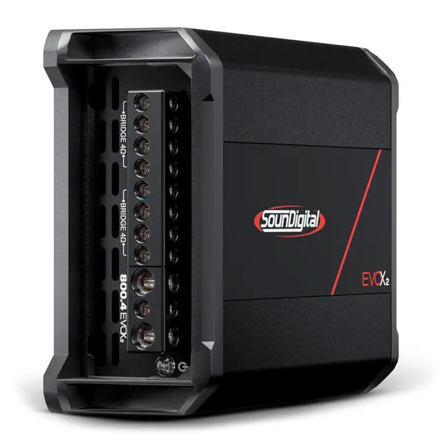 Alt view image 2 of 6 - EVOX2 800.4-4 Ohm 4-Channel 800W RMS Bridged Power Car Amplifier