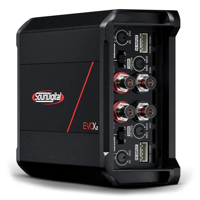 Alt view image 3 of 6 - EVOX2 800.4-4 Ohm 4-Channel 800W RMS Bridged Power Car Amplifier
