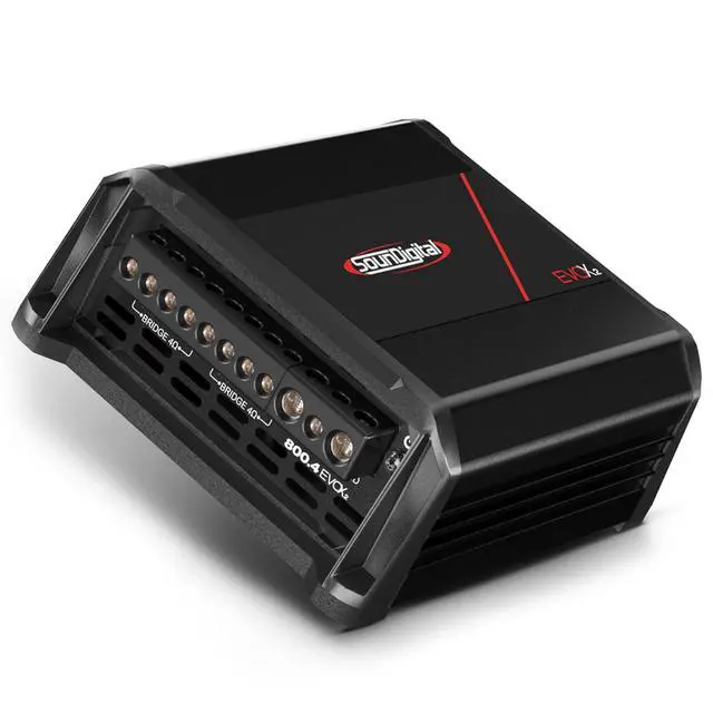 Alt view image 6 of 6 - EVOX2 800.4-4 Ohm 4-Channel 800W RMS Bridged Power Car Amplifier