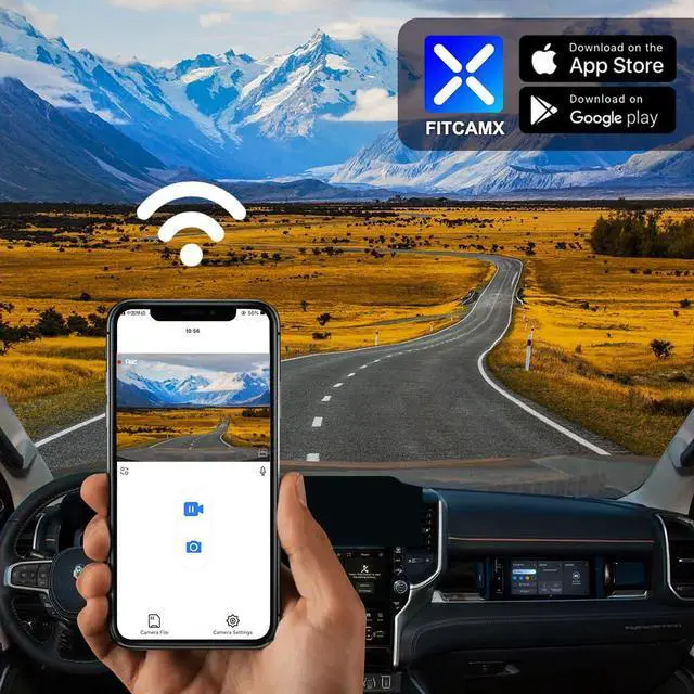 Alt view image 4 of 6 - 4K Dash Cam Suitable for RAM 1500 2025 2026 RHO (HD2-D4120), Integrated OEM Look, UHD 2160P Video, Built-in WiFi & APP, Loop Recording, Collision Sensor, Night Vision, Plug & Play, 64GB Card