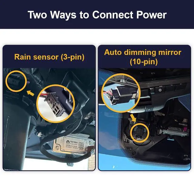 Alt view image 6 of 6 - 4K Dash Cam Suitable for RAM 1500 2025 2026 RHO (HD2-D4120), Integrated OEM Look, UHD 2160P Video, Built-in WiFi & APP, Loop Recording, Collision Sensor, Night Vision, Plug & Play, 64GB Card
