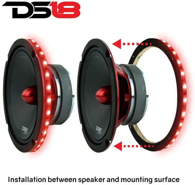 Alt view image 2 of 6 - LRING8 Speaker Grill Ring - Fits 8 Speaker, RGB LED Lighting, Acrylic Ring, Marine Watertight Seal, Compatible with RGB Remote Module - One Ring