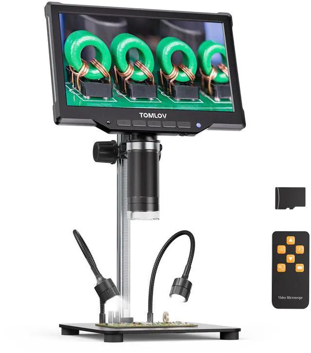 Main image of DM10 10.1" Digital Microscope: 1080P 1200X HD IPS Coin Microscope Magnifier for Error Coins with Light, 16MP LCD Soldering Microscopes for Adults with Screen, PC View