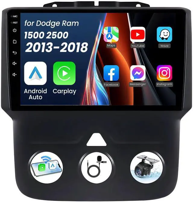 Main image of 4GB RAM+64GB ROM Car Radio for Dodge Ram 1500 2500 2013-2018: 1280 * 800 Touchscreen Car Stereo Upgrade Wireless CarPlay Android Auto with Voice Control Bluetooth 5G WiFi GPS Backup Camera FM