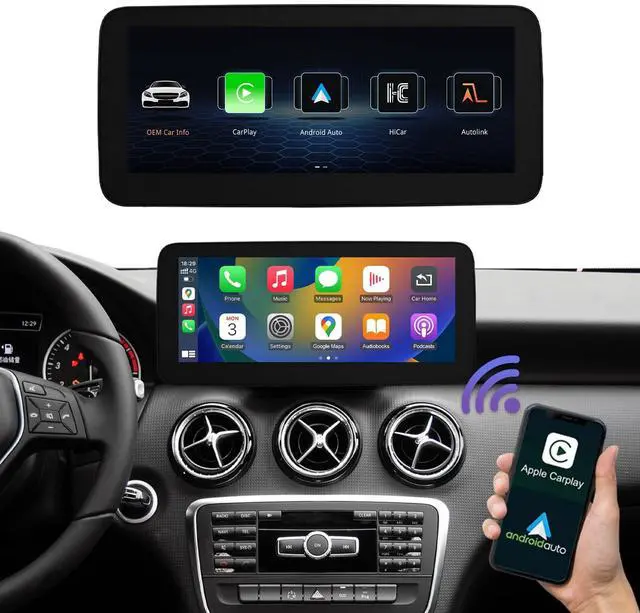 Main image of 10.25" CarPlay Screen for Mercedes-Benz CLA GLA with NTG4.5 NTG4.7 | Linux HD Screen, Car Stereo Touchscreen for Mercedes C117 X117 X156 2013-2015, Wireless CarPlay, Android Auto, Mirrorlink