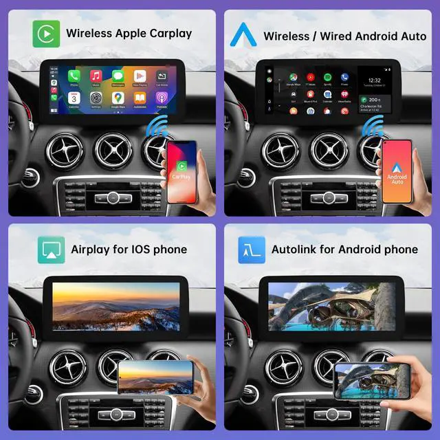 Alt view image 4 of 7 - 10.25" CarPlay Screen for Mercedes-Benz CLA GLA with NTG4.5 NTG4.7 | Linux HD Screen, Car Stereo Touchscreen for Mercedes C117 X117 X156 2013-2015, Wireless CarPlay, Android Auto, Mirrorlink