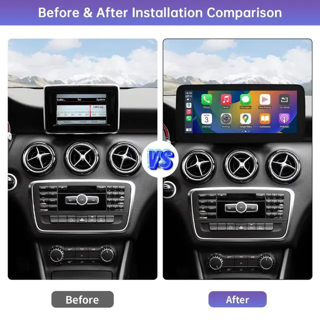 Alt view image 5 of 7 - 10.25" CarPlay Screen for Mercedes-Benz CLA GLA with NTG4.5 NTG4.7 | Linux HD Screen, Car Stereo Touchscreen for Mercedes C117 X117 X156 2013-2015, Wireless CarPlay, Android Auto, Mirrorlink