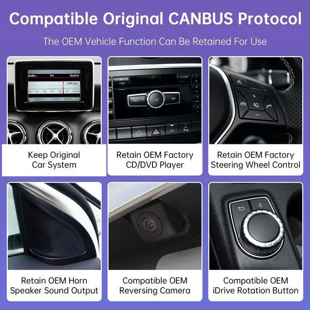 Alt view image 6 of 7 - 10.25" CarPlay Screen for Mercedes-Benz CLA GLA with NTG4.5 NTG4.7 | Linux HD Screen, Car Stereo Touchscreen for Mercedes C117 X117 X156 2013-2015, Wireless CarPlay, Android Auto, Mirrorlink