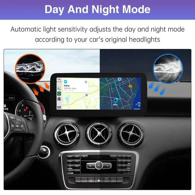 Alt view image 7 of 7 - 10.25" CarPlay Screen for Mercedes-Benz CLA GLA with NTG4.5 NTG4.7 | Linux HD Screen, Car Stereo Touchscreen for Mercedes C117 X117 X156 2013-2015, Wireless CarPlay, Android Auto, Mirrorlink