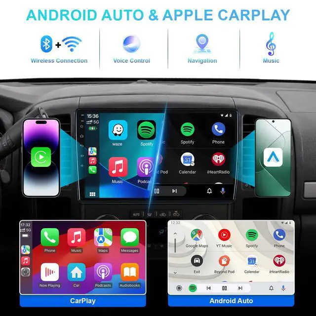 Alt view image 3 of 7 - Android 13 Car Radio Stereo for Chevy Silverado 2007-2013 GMC Sierra Yukon, 8Core 4+64GB Head Unit 10.2" Plug and Play, Support CarPlay & Android Auto, FM/AM
