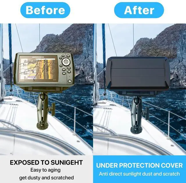 Alt view image 5 of 7 - Helix7 Cover - Heavy Duty Fish Finder Sun Cover,Helix 7 Silicone Screen Protector for 780036-1 UC H7 PR Helix 7,Fits Most of Helix 7 Series, Professional Protection for Screen from Sun/Weather Damage