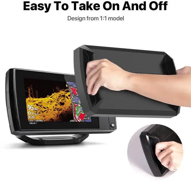 Alt view image 6 of 7 - Helix7 Cover - Heavy Duty Fish Finder Sun Cover,Helix 7 Silicone Screen Protector for 780036-1 UC H7 PR Helix 7,Fits Most of Helix 7 Series, Professional Protection for Screen from Sun/Weather Damage