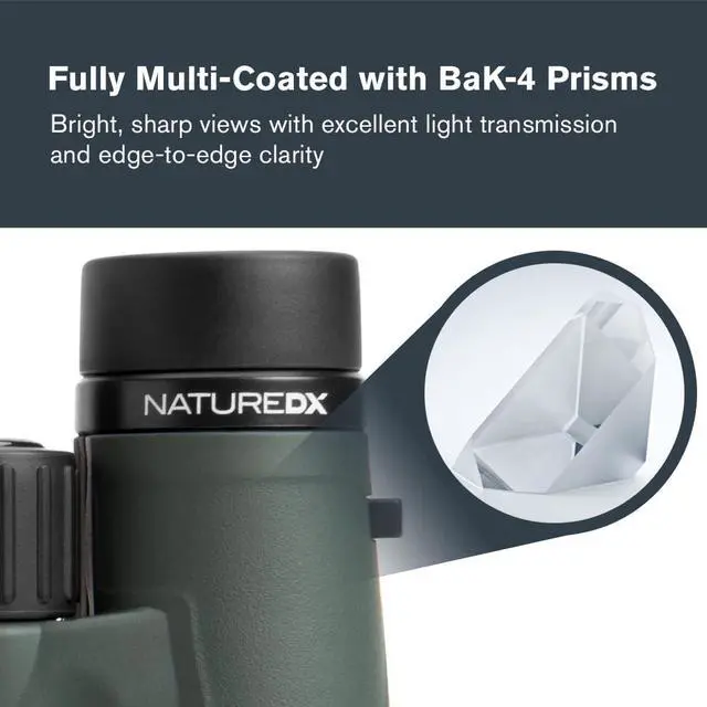 Alt view image 3 of 7 - Nature DX 10x42 Waterproof Binoculars for Birding & Hiking | 10x Magnification, Phase-Coated Roof Prism, Nitrogen-Purged Housing, Twist-Up Eyecups, Rugged All-Weather Design