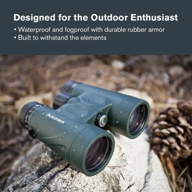Alt view image 4 of 7 - Nature DX 10x42 Waterproof Binoculars for Birding & Hiking | 10x Magnification, Phase-Coated Roof Prism, Nitrogen-Purged Housing, Twist-Up Eyecups, Rugged All-Weather Design