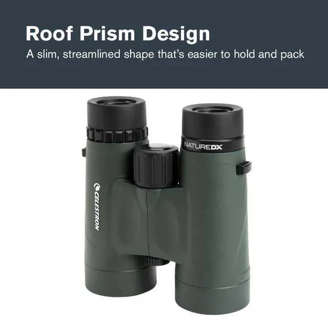 Alt view image 7 of 7 - Nature DX 10x42 Waterproof Binoculars for Birding & Hiking | 10x Magnification, Phase-Coated Roof Prism, Nitrogen-Purged Housing, Twist-Up Eyecups, Rugged All-Weather Design
