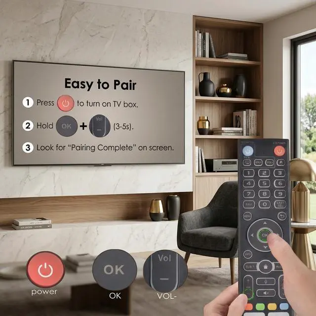 Alt view image 7 of 7 - for vSeeBox V3 Pro Replacement Backlit Voice Remote Control,Compatible with vSeeBox V6 Plus/Max V5 Pro V3 Plus/V3/V2/V1 Max/Elite Ultra