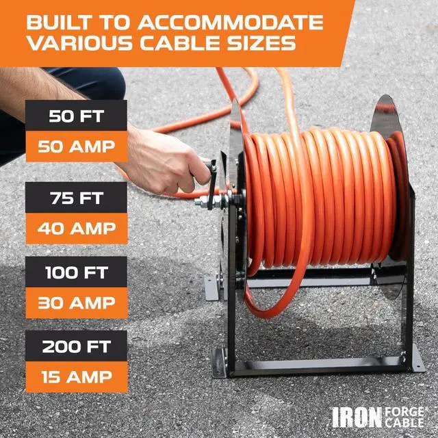 Alt view image 4 of 6 - RV Power Cord Reel, Holds 50 Ft - 50 Amp | Heavy Duty RV Cord Storage Reel - For 50 Amp RV Power Cords Up to 50 Ft