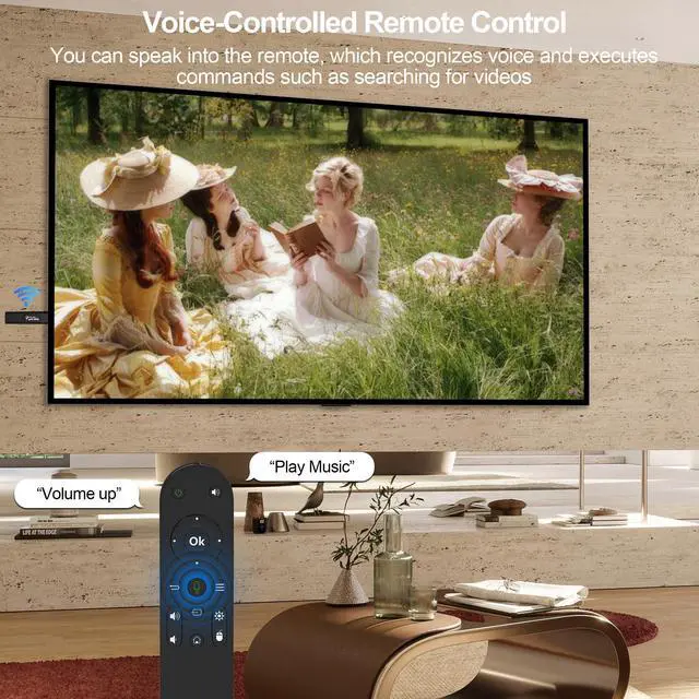 Alt view image 4 of 7 - Android 13.0 TV Stick 4K, Ultra-Portable Smart TV Stick 2GB RAM 16GB ROM, Supports 2.4G/5G WiFi Bluetooth 5.0 USB HDR10 with Voice Remote Control for Home Theaters and Smart TV Upgrades