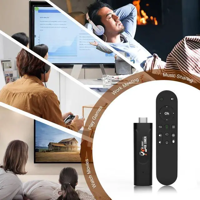 Alt view image 6 of 7 - Android 13.0 TV Stick 4K, Ultra-Portable Smart TV Stick 2GB RAM 16GB ROM, Supports 2.4G/5G WiFi Bluetooth 5.0 USB HDR10 with Voice Remote Control for Home Theaters and Smart TV Upgrades