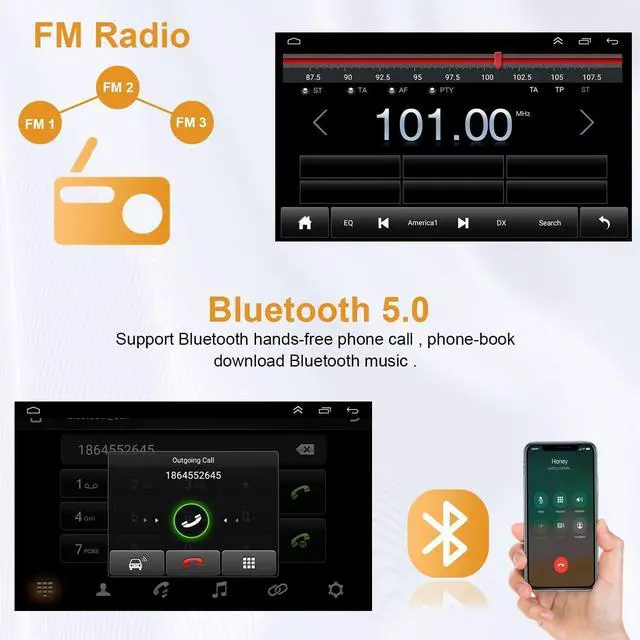 Alt view image 6 of 7 - Android 13 Car Radio Stereo for Toyota Sienna 2004-2010, Wireless Carplay&Android Auto with 4G+64G Support Bluetooth/Voice Control/GPS/WiFi/Back-up Camera/SWC/FM, 9 Inch IPS Touch Screen for Sienna
