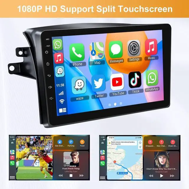 Alt view image 7 of 7 - Android 13 Car Radio Stereo for Toyota Sienna 2004-2010, Wireless Carplay&Android Auto with 4G+64G Support Bluetooth/Voice Control/GPS/WiFi/Back-up Camera/SWC/FM, 9 Inch IPS Touch Screen for Sienna