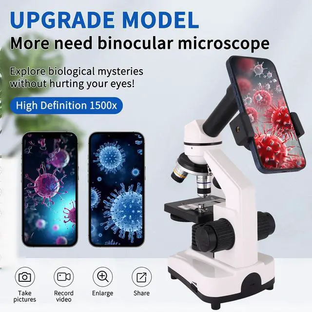 Alt view image 6 of 7 - Microscope for Adults & Kids,40x-2000x Compound Microscope with Dual LED Illumination,Great for School Labs & Home Schooling