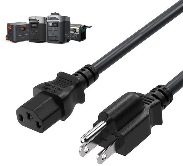 Main image of Heavy-Duty Power Station Charging Cable, 14AWG Fast Charger Cable for Jackery Explorer 2000/1500/1000 Pro,Ecoflow Delta/River Series,Bluetti EB3A;Anker 757/767, 125V 15A Universal AC Power Cord(6FT)