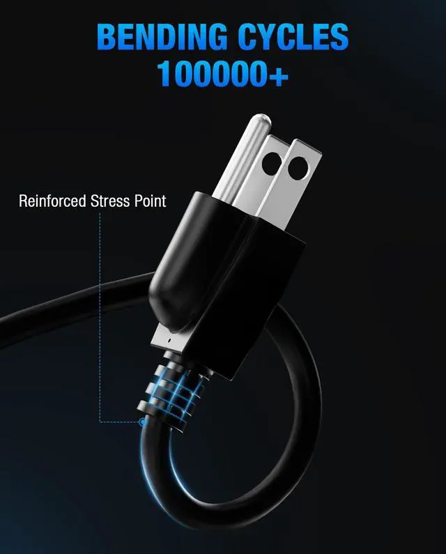 Alt view image 5 of 7 - Heavy-Duty Power Station Charging Cable, 14AWG Fast Charger Cable for Jackery Explorer 2000/1500/1000 Pro,Ecoflow Delta/River Series,Bluetti EB3A;Anker 757/767, 125V 15A Universal AC Power Cord(6FT)