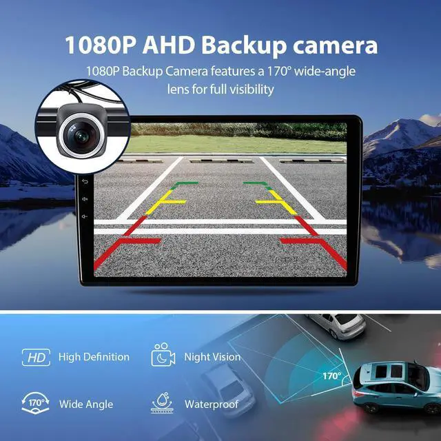 Alt view image 5 of 7 - 64G Car Radio for Jeep Wrangler JK 2007-2018/Dodge Ram 2009-2012, 10.2" Touch Screen Plug and Play Android 13 Car Stereo Wireless Carplay/Android Auto/1080P Backup Camera/AM & FM/Canbus