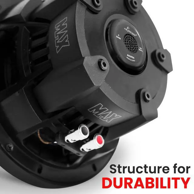 Alt view image 3 of 7 - 8 inch Car Subwoofer Speaker - Black Non-Pressed Paper Cone, Aluminum Voice Coil, 4 Ohm Impedance, 800 Watt Power and Foam Edge Suspension for Vehicle Audio Stereo Sound System - MAXP84