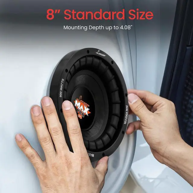Alt view image 4 of 7 - 8 inch Car Subwoofer Speaker - Black Non-Pressed Paper Cone, Aluminum Voice Coil, 4 Ohm Impedance, 800 Watt Power and Foam Edge Suspension for Vehicle Audio Stereo Sound System - MAXP84