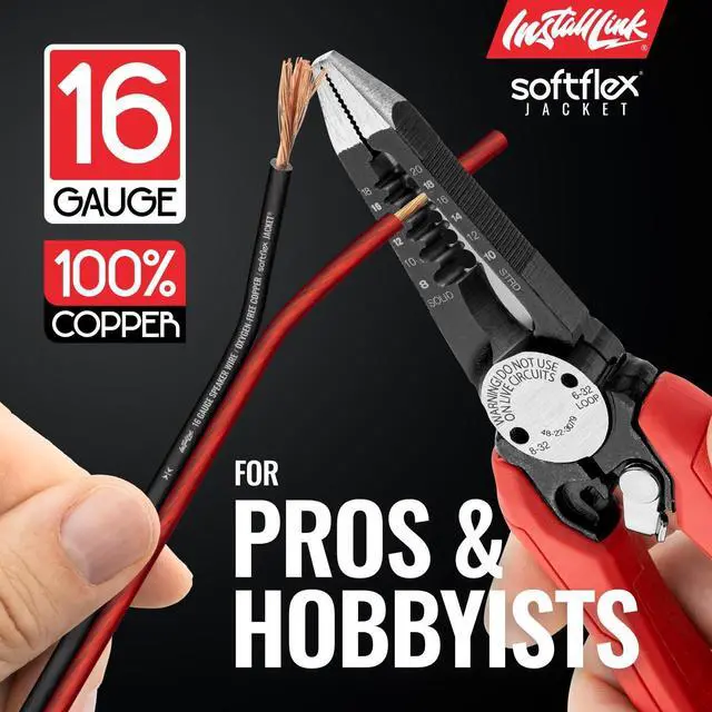 Alt view image 4 of 7 - 16 AWG Gauge Speaker Wire (30 Feet) Car or Home Theater (OFC) | Pure OFC Copper, 16/2 Speaker Cable, 2-Conductor, Frosted Red/Black, Easy Strip, Polarity ID, for Car Audio & Home Stereo
