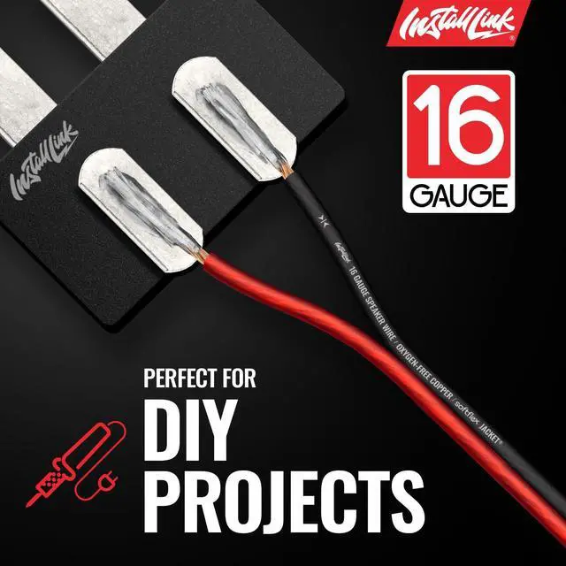 Alt view image 7 of 7 - 16 AWG Gauge Speaker Wire (30 Feet) Car or Home Theater (OFC) | Pure OFC Copper, 16/2 Speaker Cable, 2-Conductor, Frosted Red/Black, Easy Strip, Polarity ID, for Car Audio & Home Stereo