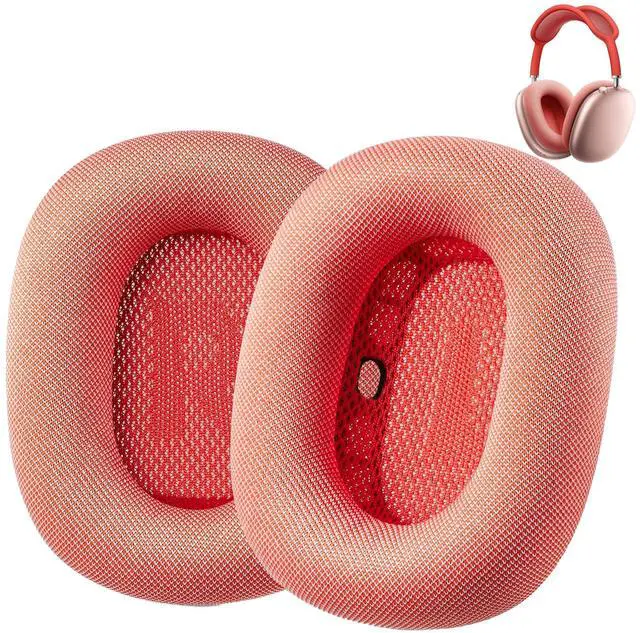 Main image of Upgraded Replacement air pods max Ear Cushions Pads Compatible with Apple AirPods Max Headphones (Pink). Silicone Lined Mesh/High-Density Foam/Strong Magnet