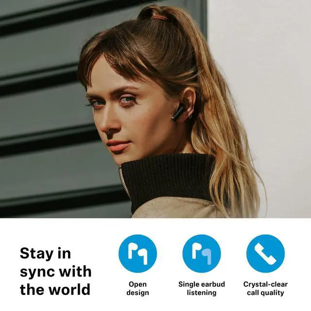 Alt view image 6 of 7 - ACCENTUM Open Wireless Earbuds, Open Ear Buds Design, Dynamic Sound & Bluetooth 5.3, IPX4 Splash Protection, 28 Hours Battery Life, USB-C Charging Case, Music, Phone Calls, Travel, Cream