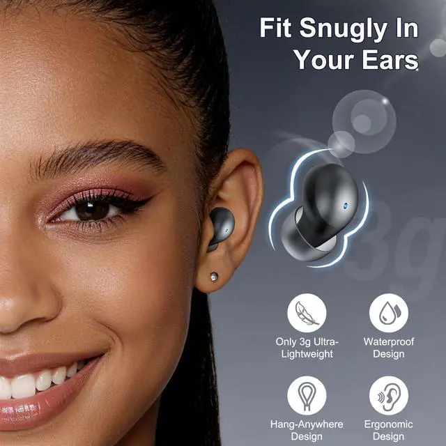 Alt view image 3 of 7 - Sleep Earbuds Bluetooth 6.0 in Ear, 2026 New Mini Sleep Headphones with Sleep Monitor and APP, Sleepbuds for Side Sleepers, 48H Playtime Sleep Earphones with Personal Alarm/Small Earplugs, Black