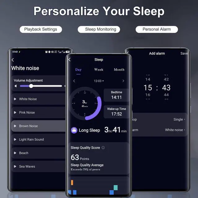 Alt view image 4 of 7 - Sleep Earbuds Bluetooth 6.0 in Ear, 2026 New Mini Sleep Headphones with Sleep Monitor and APP, Sleepbuds for Side Sleepers, 48H Playtime Sleep Earphones with Personal Alarm/Small Earplugs, Black