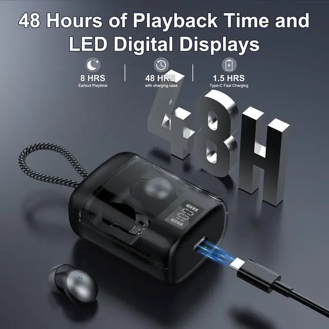 Alt view image 6 of 7 - Sleep Earbuds Bluetooth 6.0 in Ear, 2026 New Mini Sleep Headphones with Sleep Monitor and APP, Sleepbuds for Side Sleepers, 48H Playtime Sleep Earphones with Personal Alarm/Small Earplugs, Black