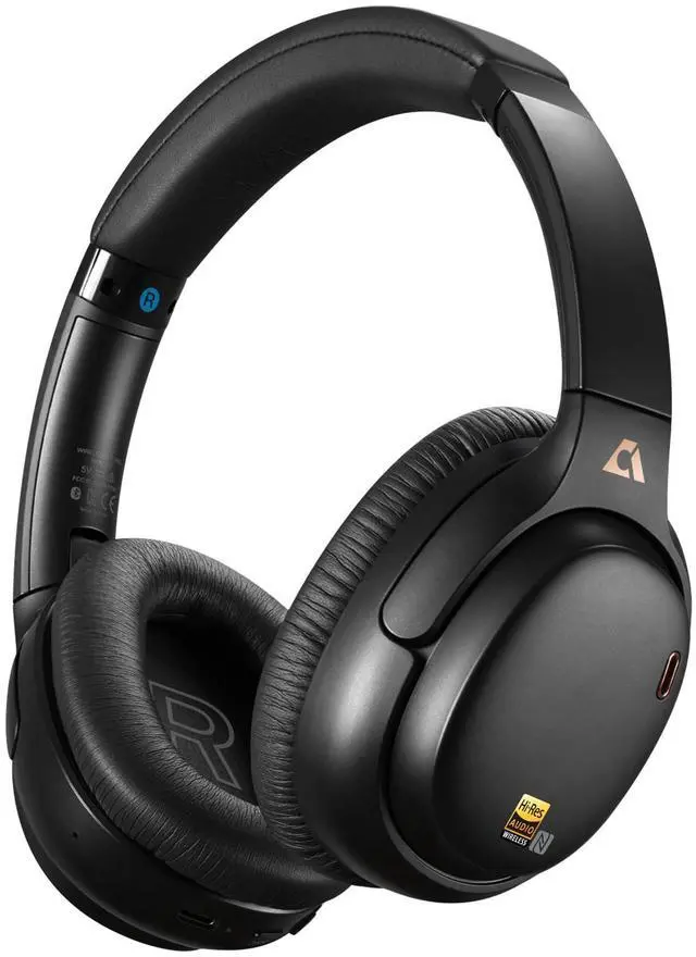 Main image of E700 Noise Cancelling Headphones Bluetooth Wireless LDAC Hi-Res, Black | Hybrid ANC, 75hr Battery Life, Deep Bass, Comfortable Over-Ear for Commuters & Travelers, aptX Low Latency for TV & Airplane