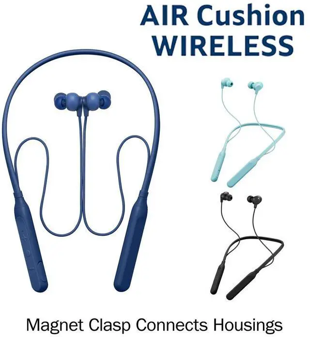 Alt view image 7 of 7 - Air Cushion Wireless Earbuds Headphones, Bluetooth 5.0, Water Resistant IPX4, Long Life Battery (up to 24 Hours), 3-Button Remote with mic - HAFX41WB, Black, Medium