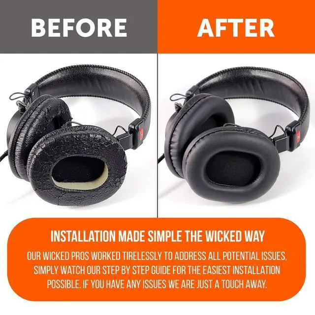 Alt view image 4 of 7 - Wicked Cushions Replacement Ear Pads for Sony MDR 7506 | Softer Leather, Luxurious Memory Foam, Unmatched Durability | Compatible with MDR 7506 / MDR V6 / MDR CD900ST | (PU Leather)
