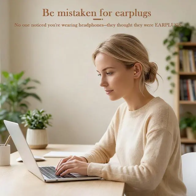 Alt view image 2 of 7 - Mini Small Invisible Earbuds Wireless Bluetooth Tiny Hidden Earbuds | Low Profile Skin Tone Micro Earbuds Mini Hidden Headphones For Work Mini Small Ear Buds Invisible Headphones